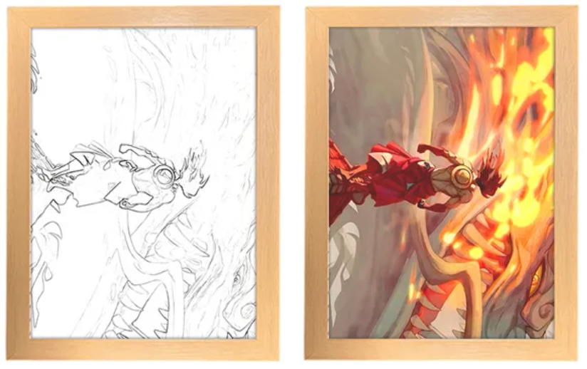 Pirate King’s Voyage | Fire Straw Hat Captain LED Painting