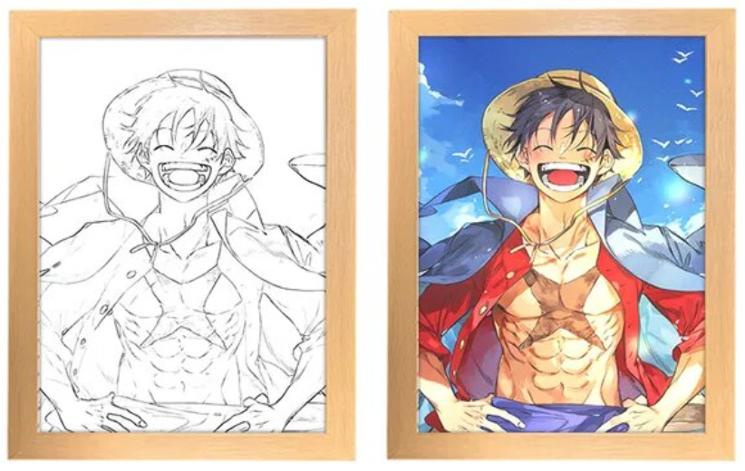 Pirate King’s Voyage | Happy Straw Hat Captain LED Painting