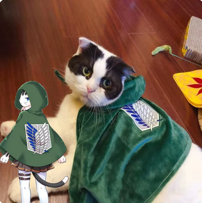 Sweat à capuche avec cape de chat du Survey Corps de l'Attaque des Titans Cosplay