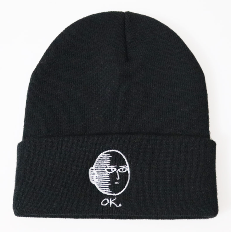 Hero With One Strike "OK" Embroidered Beanie