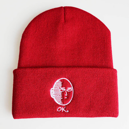 Hero With One Strike "OK" Embroidered Beanie