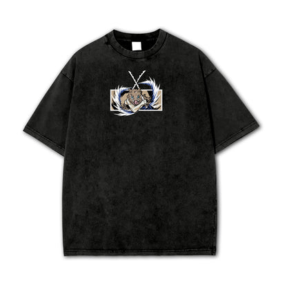 Blade of Demon Hunters Boar Head Fighter Hashibara Vintage T-Shirt