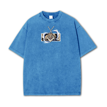 Blade of Demon Hunters Boar Head Fighter Hashibara Vintage T-Shirt
