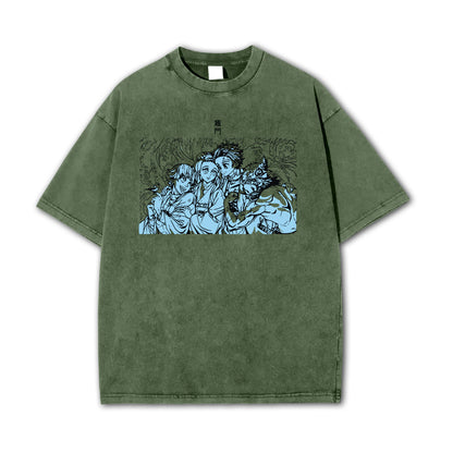Blade of Demon Hunters Water Breathing Swordsman Squad Vintage T-Shirt