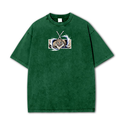 Blade of Demon Hunters Boar Head Fighter Hashibara Vintage T-Shirt