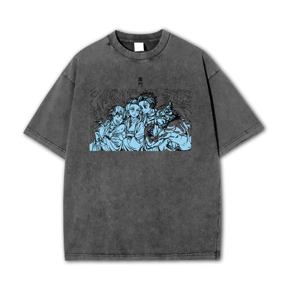 Blade of Demon Hunters Water Breathing Swordsman Squad Vintage T-Shirt