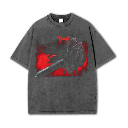 Dark Sword Saga Black Swordsman V9 Vintage T-Shirt