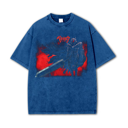 Dark Sword Saga Black Swordsman V9 Vintage T-Shirt