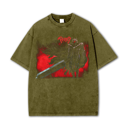 Dark Sword Saga Black Swordsman V9 Vintage T-Shirt