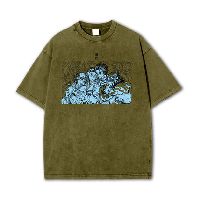 Blade of Demon Hunters Water Breathing Swordsman Squad Vintage T-Shirt