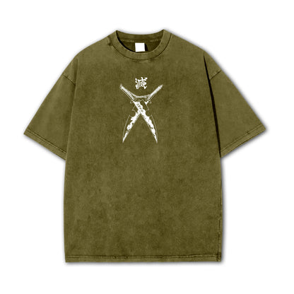 Blade of Demon Hunters Sanemi Shinazugawa Vintage T-Shirt