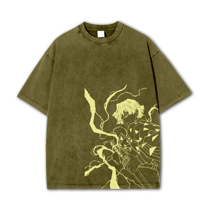 Blade of Demon Hunters Thunder Breather V2 Vintage T-Shirt