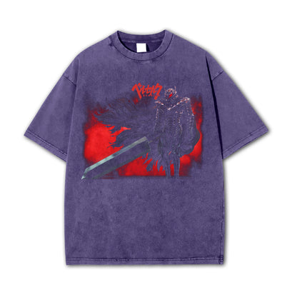 Dark Sword Saga Black Swordsman V9 Vintage T-Shirt