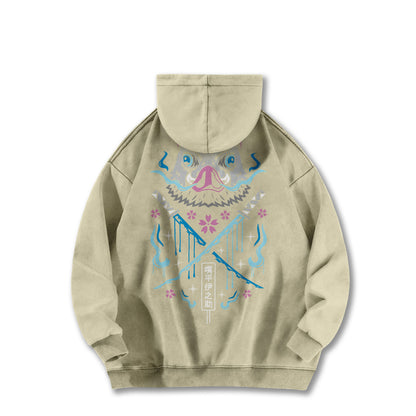 Blade of Demon Hunters Boar Head Fighter V2 Vintage Hoodie