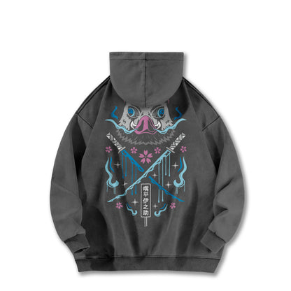 Blade of Demon Hunters Boar Head Fighter V2 Vintage Hoodie