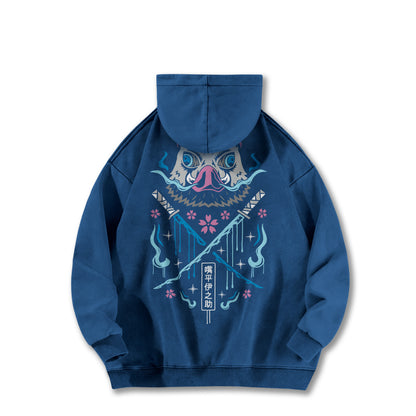 Blade of Demon Hunters Boar Head Fighter V2 Vintage Hoodie