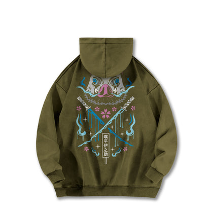 Blade of Demon Hunters Boar Head Fighter V2 Vintage Hoodie