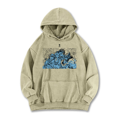 Blade of the Demon Hunters Tanjiro's Squad Vintage Hoodie