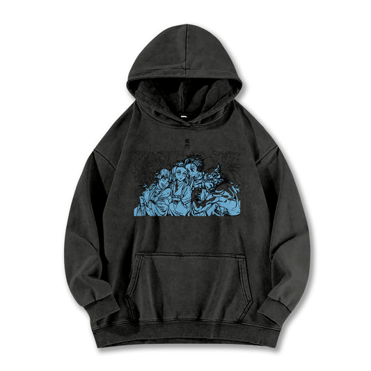 Blade of the Demon Hunters Tanjiro's Squad Vintage Hoodie