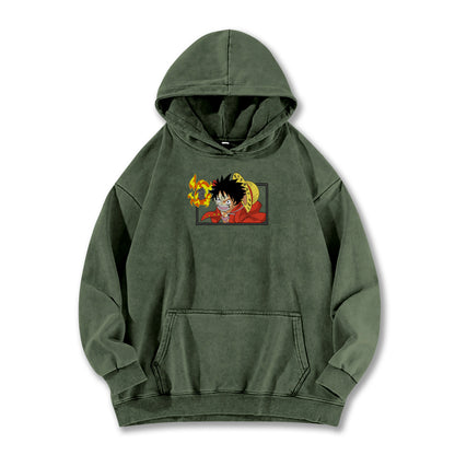 Pirate King’s Voyage Luffy Fire Punch Vintage Hoodie
