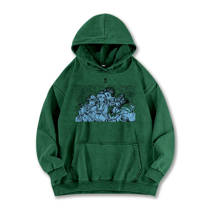 Blade of the Demon Hunters Tanjiro's Squad Vintage Hoodie