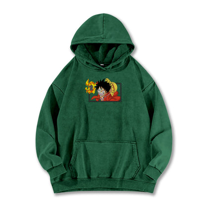 Pirate King’s Voyage Luffy Fire Punch Vintage Hoodie