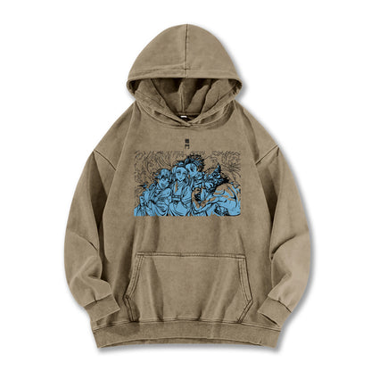 Blade of the Demon Hunters Tanjiro's Squad Vintage Hoodie