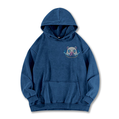 Blade of Demon Hunters Boar Head Fighter V2 Vintage Hoodie