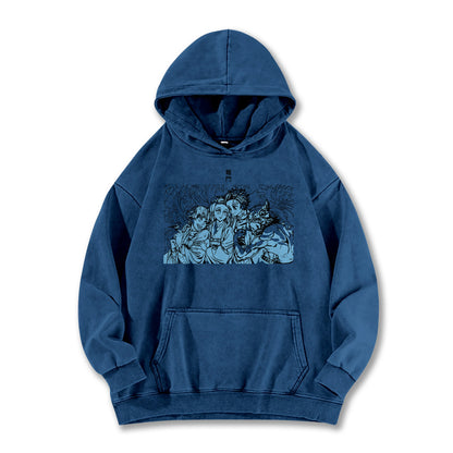 Blade of the Demon Hunters Tanjiro's Squad Vintage Hoodie