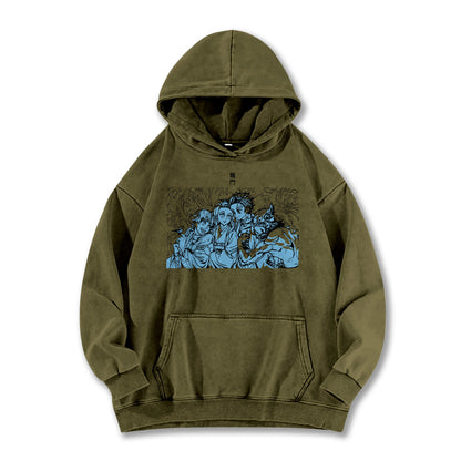 Blade of the Demon Hunters Tanjiro's Squad Vintage Hoodie