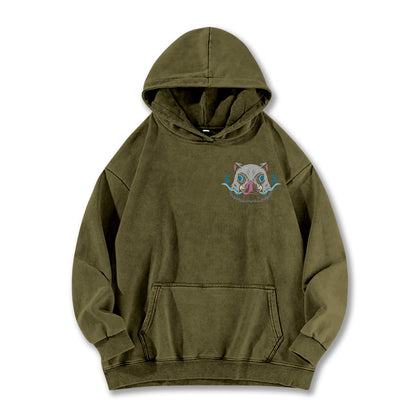 Blade of Demon Hunters Boar Head Fighter V2 Vintage Hoodie