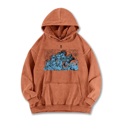 Blade of the Demon Hunters Tanjiro's Squad Vintage Hoodie