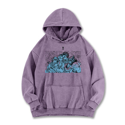 Blade of the Demon Hunters Tanjiro's Squad Vintage Hoodie