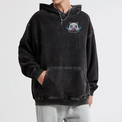 Blade of Demon Hunters Boar Head Fighter V2 Vintage Hoodie