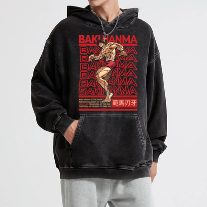 Ultimate Grappler Hanma V8 Vintage Hoodie