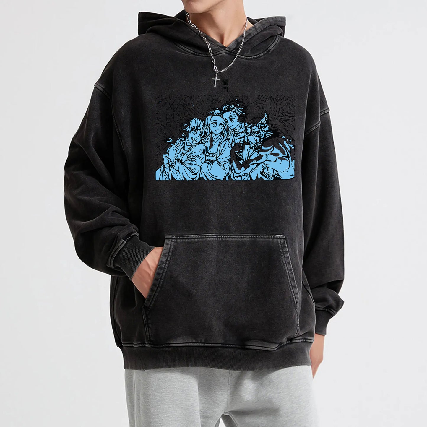 Blade of the Demon Hunters Tanjiro's Squad Vintage Hoodie