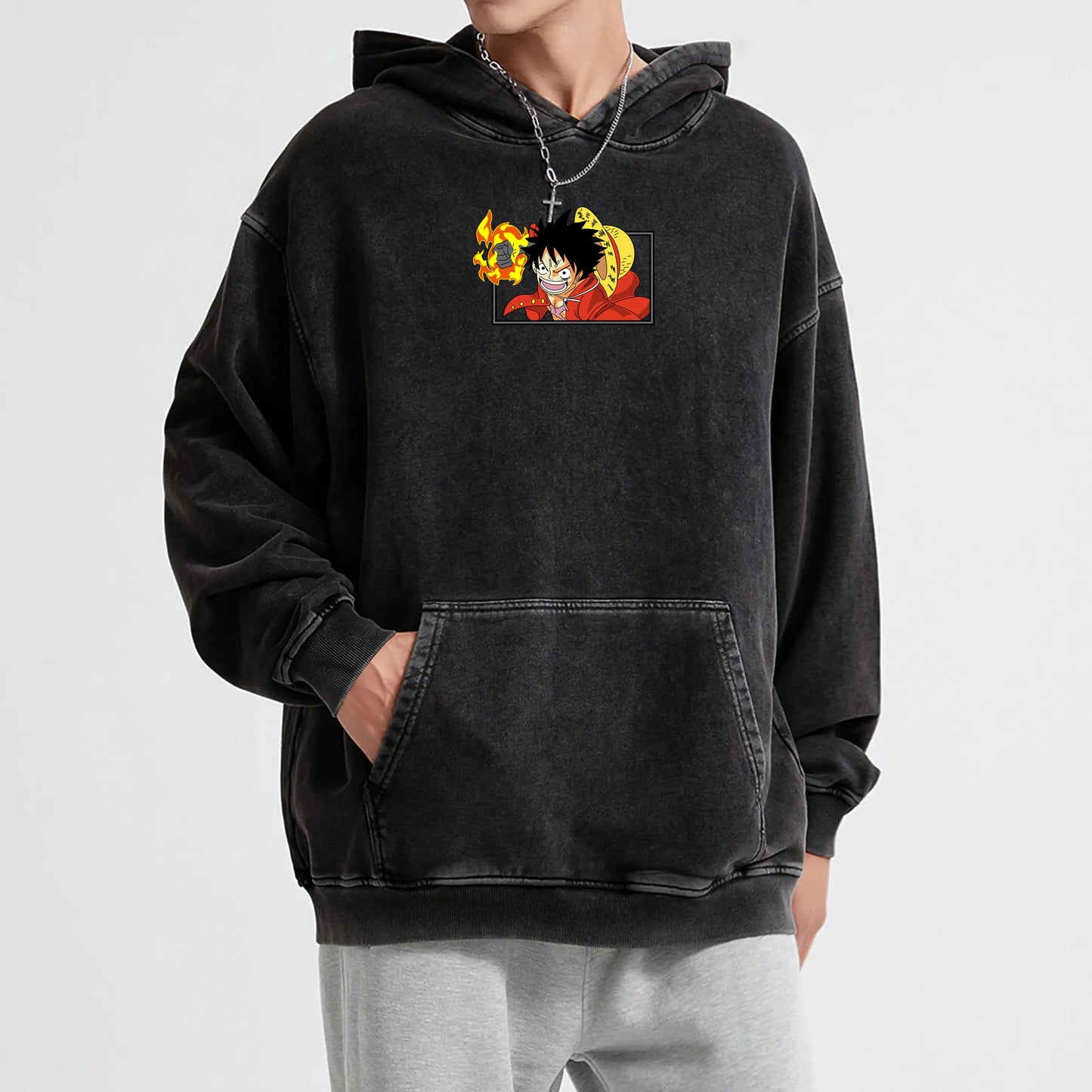 Pirate King’s Voyage Luffy Fire Punch Vintage Hoodie