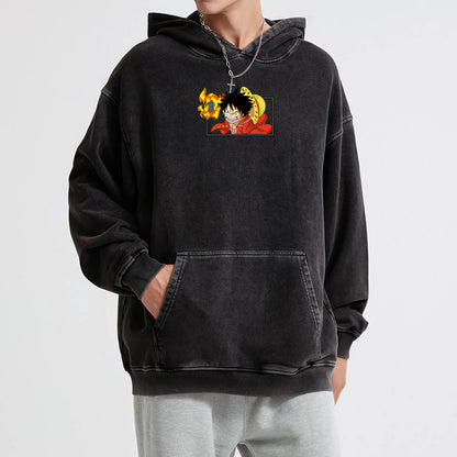 Pirate King’s Voyage Luffy Fire Punch Vintage Hoodie