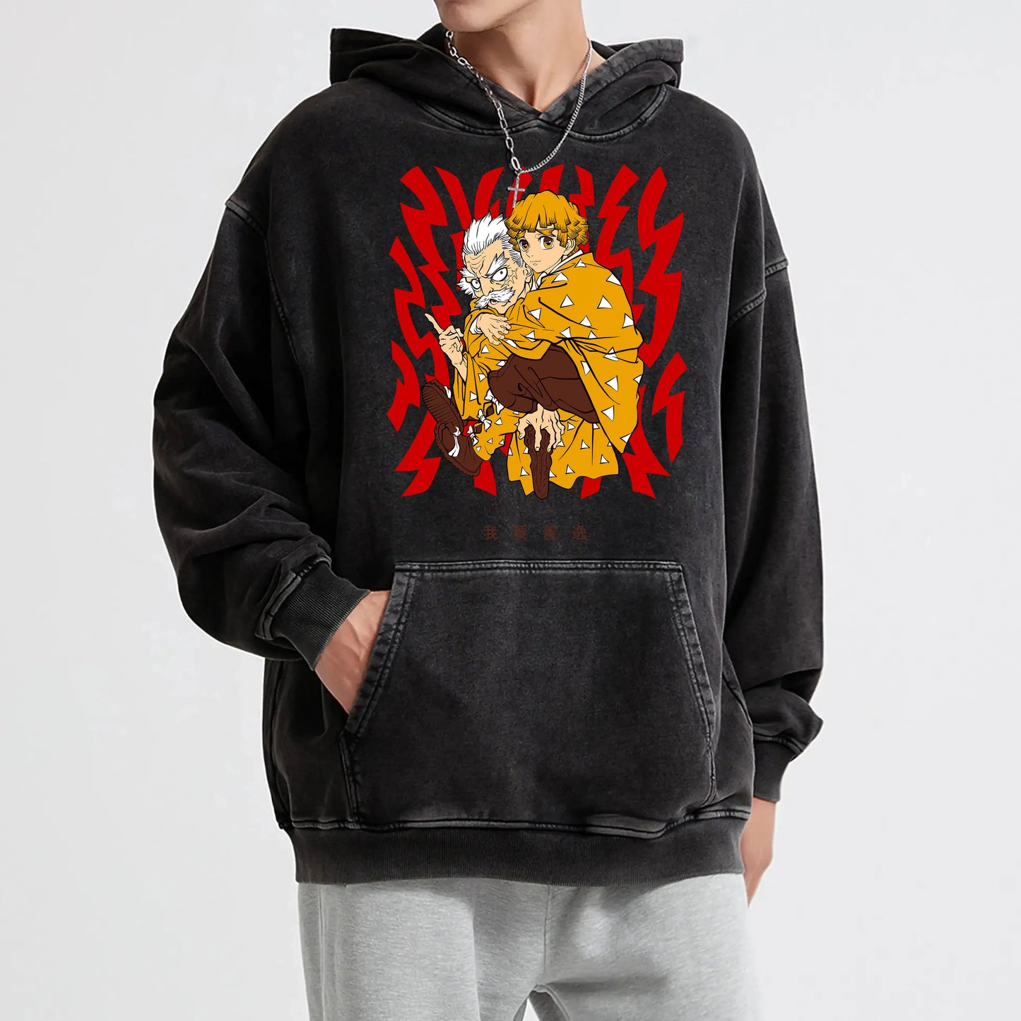 Blade of the Demon Hunters Zenitsu's Master Vintage Hoodie