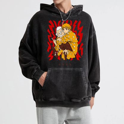 Blade of the Demon Hunters Zenitsu's Master Vintage Hoodie
