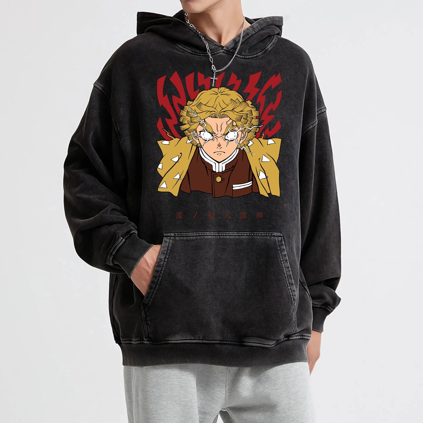 Blade of the Demon Hunters Zenitsu's Rage V2 Vintage Hoodie