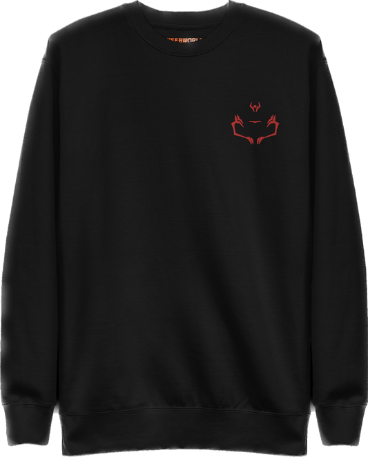 Tokyo Sorcery Sukuna Face Tattoo Embroidered Sweatshirt