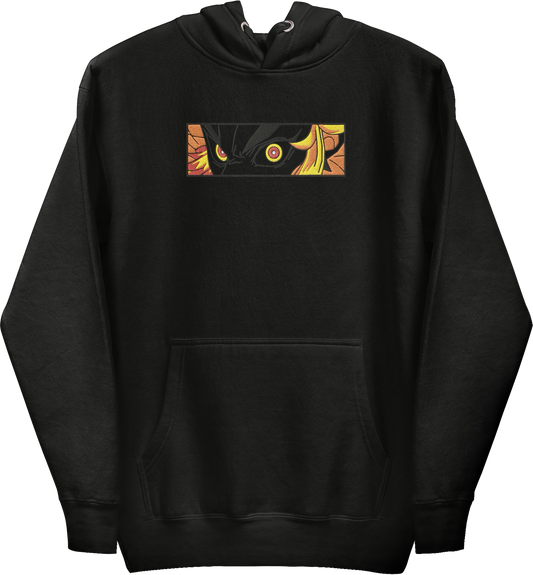 Blade of Demon Hunters Flame Hashira Flame Hashira Blackout Hoodie (Embroidered)