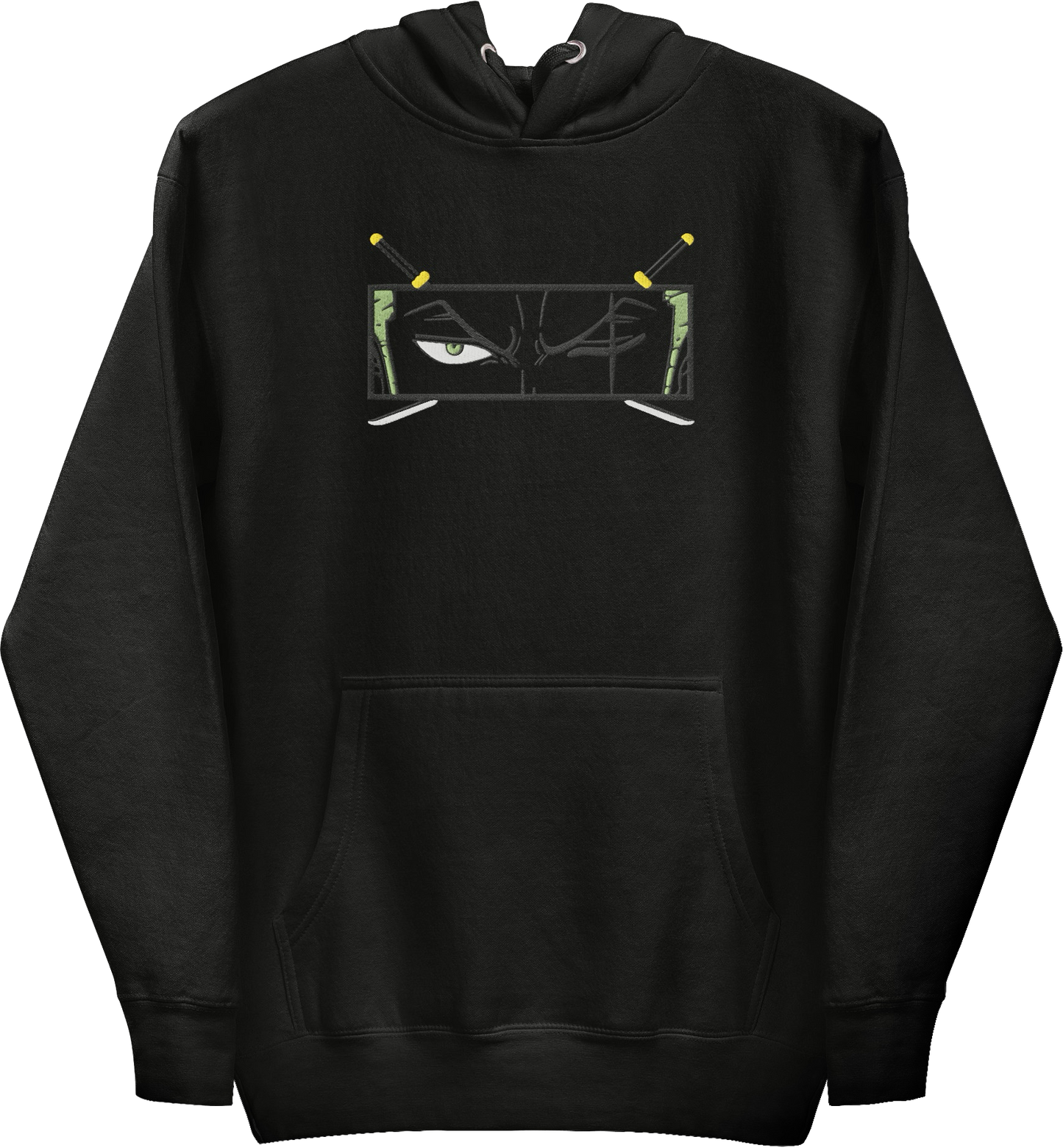 Sweat à capuche One Piece Zoro Blackout (brodé) 