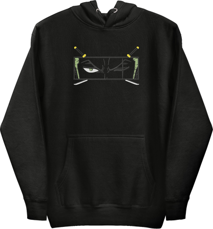 Sweat à capuche One Piece Zoro Blackout (brodé) 
